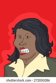 Frustrated single Black female with clenched teeth