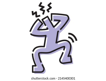 Frustrated stick figure. Angry and out of control.