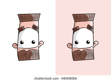 Frustrated strict uncle with Mustache.Vector illustration
