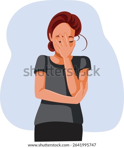 
Frustrated Woman Making Facepalm Gesture Vector Illustration Design. Upset and disappointed lady making a frustration gesture 
