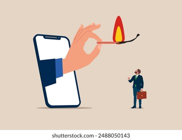 Frustration or exhausted worker, despair employee or trouble. Flat vector illustration