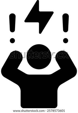 Frustration Icon Glyph Vector Illustration