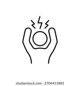 Frustration Symbol wie dünne Linie wütende Person. lineares Design einfaches Logo-Element Strichgrafik einzeln auf Weiß. Konzept der chronischen negativen Stimmung oder unglücklichen Piktogramm oder Aggression Badge