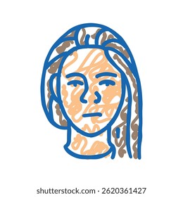 frustration woman expression doodle icon sketch vector. frustration woman expression sign. isolated symbol illustration