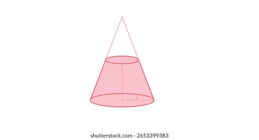 Frustum de cono circular derecho en geometría.