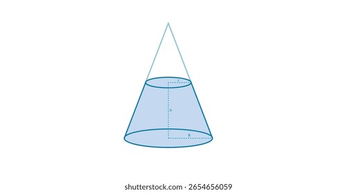 Frustum de cono circular derecho en geometría.