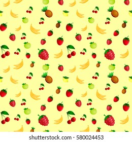 Fruts seamless pattern. Good for wallpaper, wrapping papers and texture. Vector illustration.