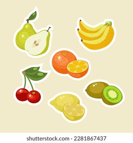 Fruts vector illustration drawn in cartoon style