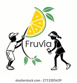 Modelo de design de logotipo de vetor Fruvia