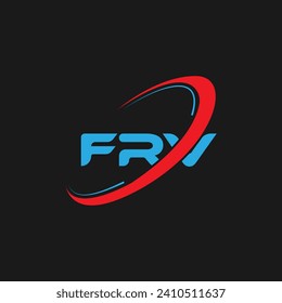 FRV letter Logo design. Initials FRV logo linked with circle and uppercase monogram logo. FRV typography for technology, business and real estate brand logo design