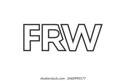 FRW logo design template with strong and modern bold text. Initial based vector logotype featuring simple and minimal typography. Trendy company identity ideal for businesses brand presence.
