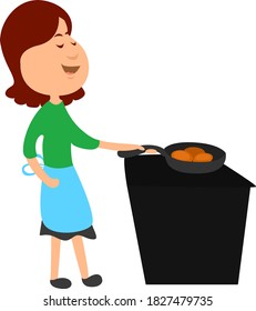Plátanos fritos, ilustración, vector sobre fondo blanco
