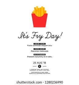 It's Fry Day French Fries Packet Invitation Design with Where and When Details