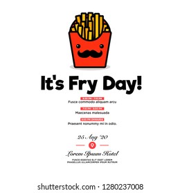 It's Fry Day French Fries Packet Invitation Design with Where and When Details