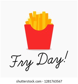 Fry Day Pun Poster with French Fries