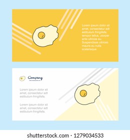 Fry egg abstract corporate business banner template, horizontal advertising business banner.