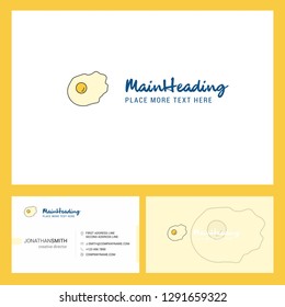 Fry egg Logo design with Tagline & Front and Back Busienss Card Template. Vector Creative Design