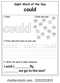 Fry List of Sight Words, digital activities forchildren, Worksheet for sight words for kindergarten and primary school