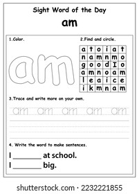 Fry List of Sight Words, digital activities forchildren, Worksheet for sight words for kindergarten and primary school