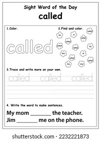 Fry List of Sight Words, digital activities forchildren, Worksheet for sight words for kindergarten and primary school