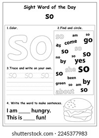 Fry List of Sight Words, digital activities forchildren, Worksheet for sight words for kindergarten and primary school