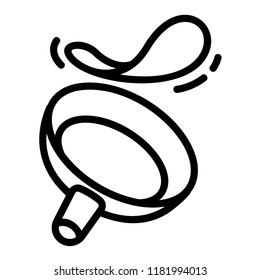 Fry pan icon. Outline fry pan vector icon for web design isolated on white background