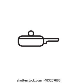 Fry pan vector icon, skillet pictogram, vector eps, eps10, image jpg