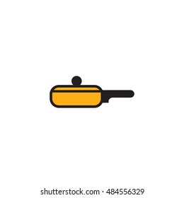Fry pan vector icon, skillet pictogram