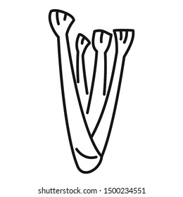 Fry plant icon. Outline fry plant vector icon for web design isolated on white background