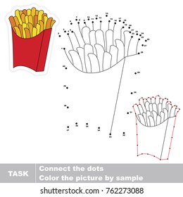 Fry Potato. Dot to dot educational game for kids.