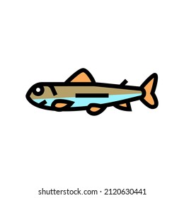 fry salmon color icon vector. fry salmon sign. isolated symbol illustration