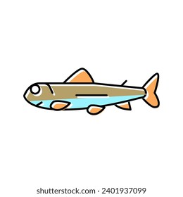 fry salmon color icon vector. fry salmon sign. isolated symbol illustration