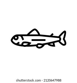 vector icono de línea de salmón frito. signo de salmón frito. símbolo de contorno aislado ilustración negra