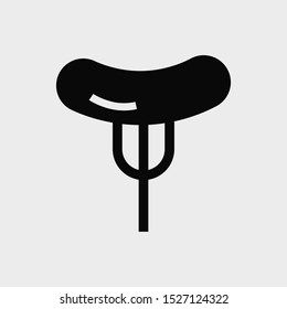 Fry sausage icon. New trendy sausage vector illustration symbol