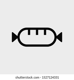 Fry sausage icon. New trendy sausage vector illustration symbol