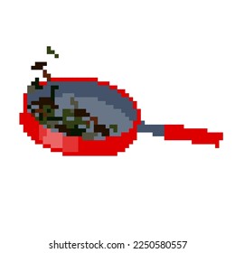 Preparar vegetales en una sartén frita.Fracaso.Vector ilustración que es fácil de editar.