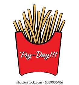 Fry-Day. Fries Illustration.