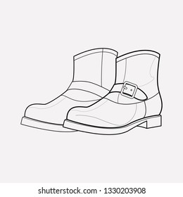 Frye boots icon line element. Vector illustration of frye boots icon line isolated on clean background for your web mobile app logo design.