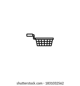 Fryer basket icon. Kitchen and utensil icon. Simple, flat, black, outline.