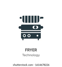 Fryer glyph icon vector on white background. Flat vector fryer icon symbol sign from modern technology collection for mobile concept and web apps design.