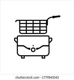 Fryer Icon, Deep Fryer Vector Art Illustration