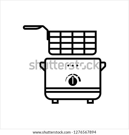 Fryer Icon, Deep Fryer Vector Art Illustration