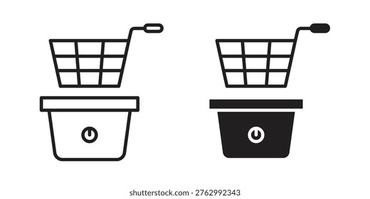 Fryer icon illustrations. Pack of vector icons for ui ux