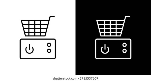 Fryer icon in line design. Editable stroke icons.