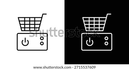 Fryer icon in line design. Editable stroke icons.