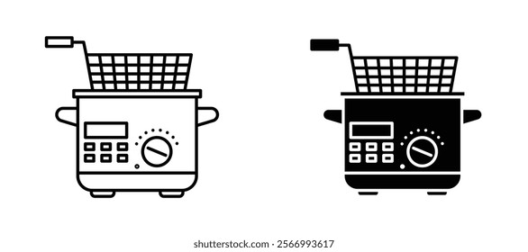 Fryer icons in outline and fill. vector illustration for ui.