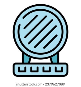 Vector de contorno de icono de creador de Fryer. Plancha de gofre. Color de la máquina belga