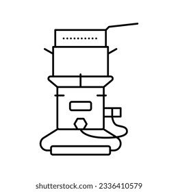 fryer tool for cooking line icon vector. fryer tool for cooking sign. isolated contour symbol black illustration