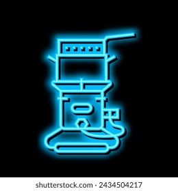 fryer tool for cooking neon light sign vector. fryer tool for cooking illustration