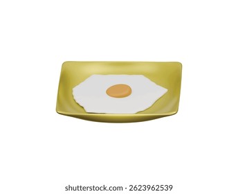 Icono de huevo de freír Ilustración 3D Render

